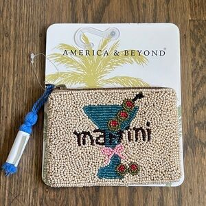 America & Beyond Beaded Martini Coin Pouch